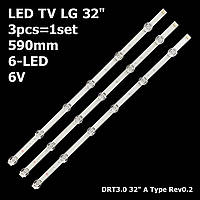 LED подсветка LG 32 Innotek DRT 3.0 32<unk> A/В TYPE Rev2.0 (6 LED 6V DRT3.0 32<unk> ) 3 шт