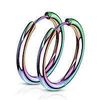 Серьги-кольца Spikes SE3065W-16 из стали разноцветные (Диаметр: 16мм)