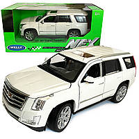 Игрушечная машинка металлическая 2017 Cadillac Escalade Кадилак Welly NEX, ,белый, инерция, открываются двери,