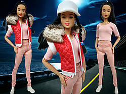 Одяг для ляльок Барбі Barbie - стьобаний жилет, штани та футболка