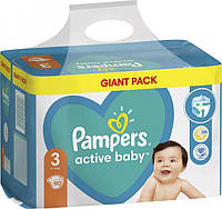Підгузки дитячі Pampers Active Baby Midi 3 (6-10 кг) Giant Pack, 90 шт.