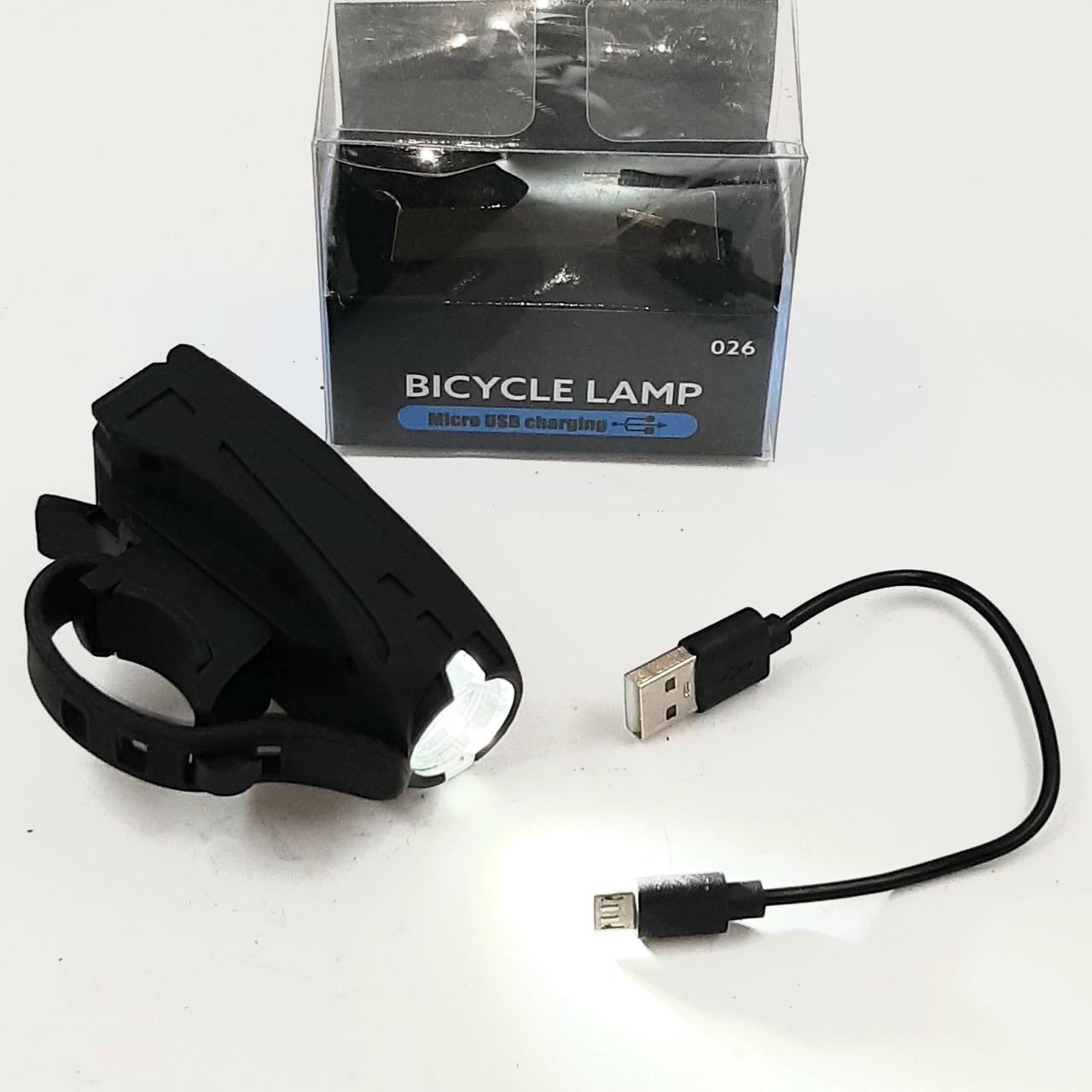 Велосипедний передній ліхтар MX-026. Ліхтар передній на велосипед із сенсорною кнопкою