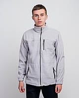 Чоловіча флісова кофта на замку, світло-сірого кольору. Розміри: S,M,L,XL,XXL.