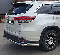 Задній захист бампера нерж Toyota Highlander 2014-