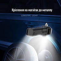 Светодиодный ручной аккумуляторный фонарь автомобильный переносной LED+COB карманный фонарь USB ЮС