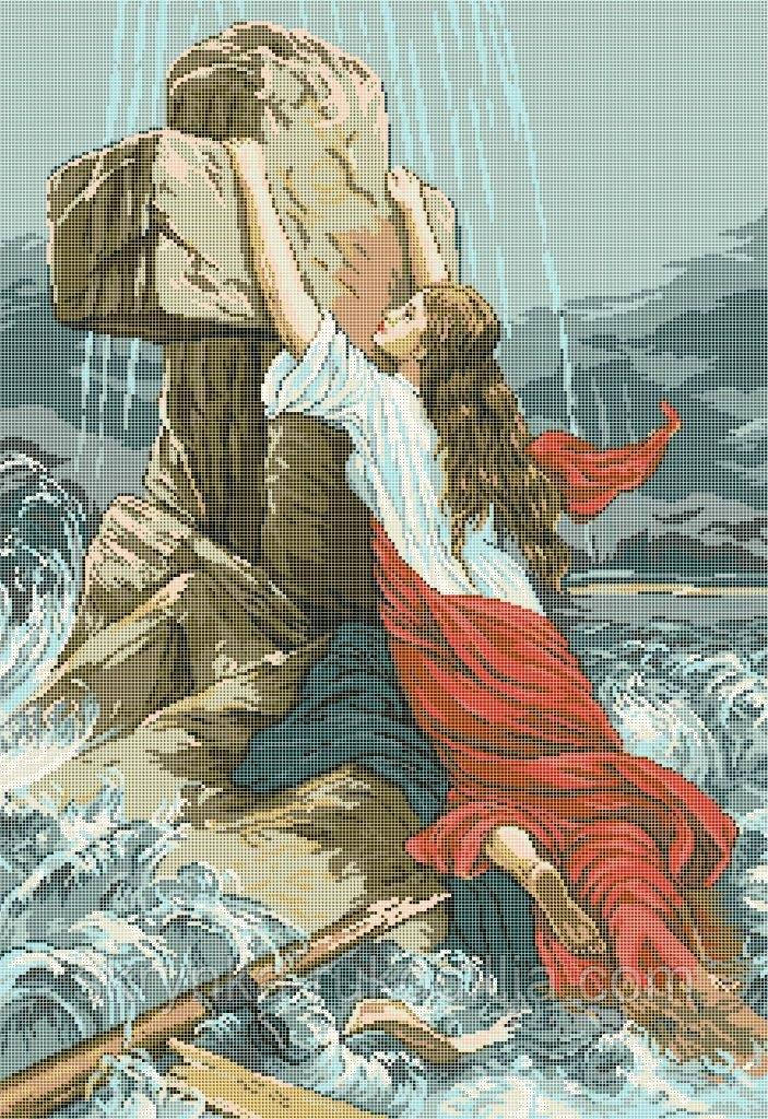 ЧВ-8026 Віра в Бога Схема на тканині для вишивки повна зашивка