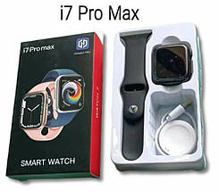 Розумний смарт-годинник WATCH SMART I7 PRO MAX з голосовим викликом трекер пульсометр оксиметр Чорний, фото 6