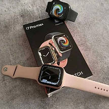 Розумний смарт-годинник Watch SMART I7 PRO MAX з голосовим викликом трекер пульсометр оксиметр Рожевий, фото 5