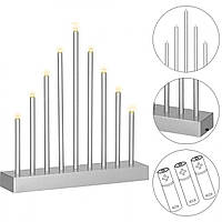 Декоративный светильник подсвечник Springos 9 LED Новогодние электронные свечи на батарейках Серебро