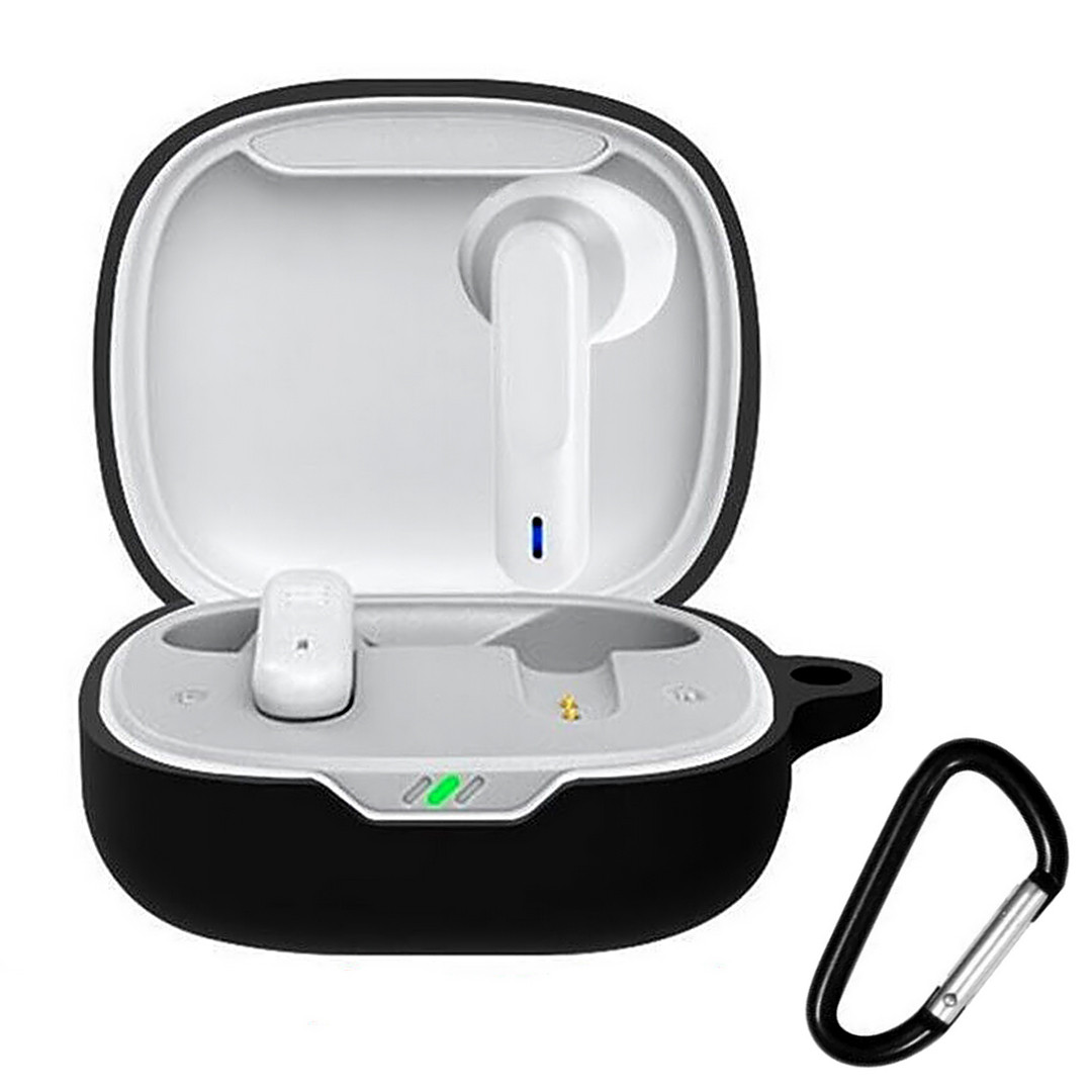 Силіконовий чохол для навушників JBL W300 TWS | чохол + какрабін | чорний