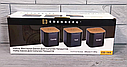 Набір банок для сипких продуктів із дерев'яною кришкою 3 шт. Edenberg EB-144, фото 8