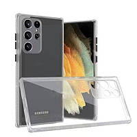 Протиударний чохол бампер для Samsung Galaxy s22 Ultra білий прозорий захист камери