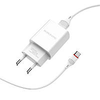 Зарядное устройство Borofone BA20A c кабелем USB Type-C White