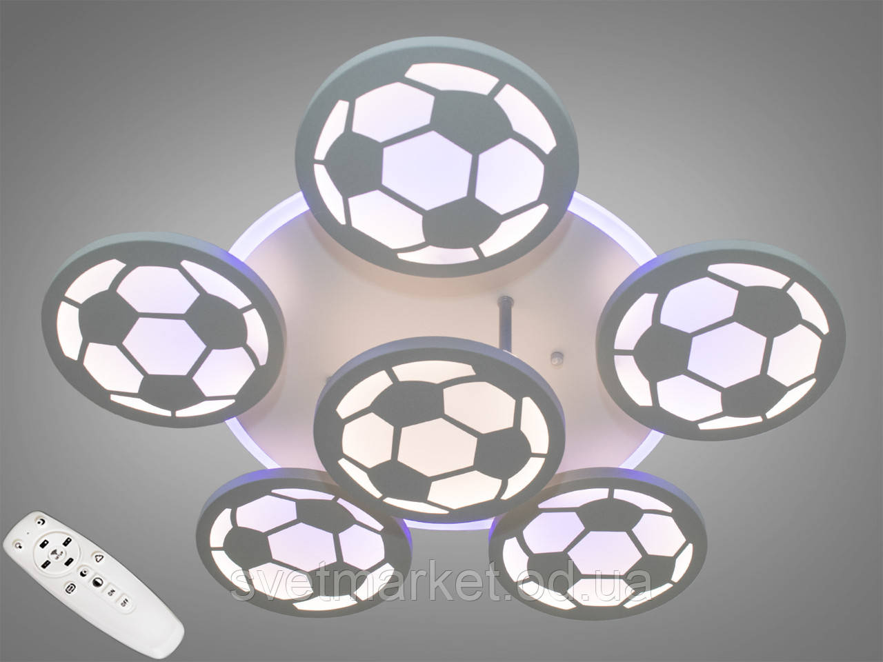 Світлодіодна люстра футбольні м'ячі 8065/5+1GR LED 3color dimmer