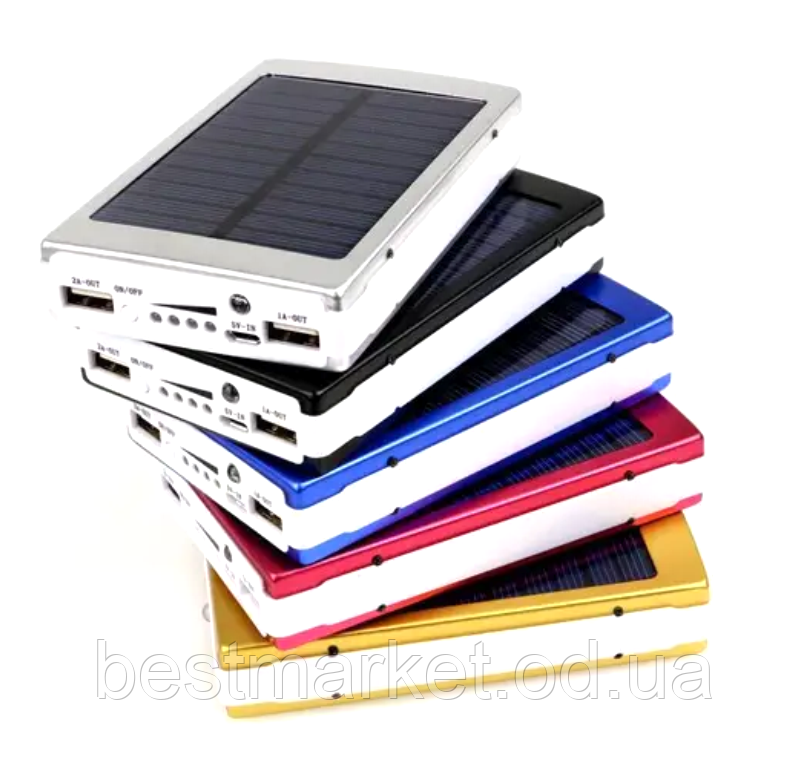 Зовнішній Портативний акумулятор Power Bank Solar Charger 20000 mAh з Ліхтариком