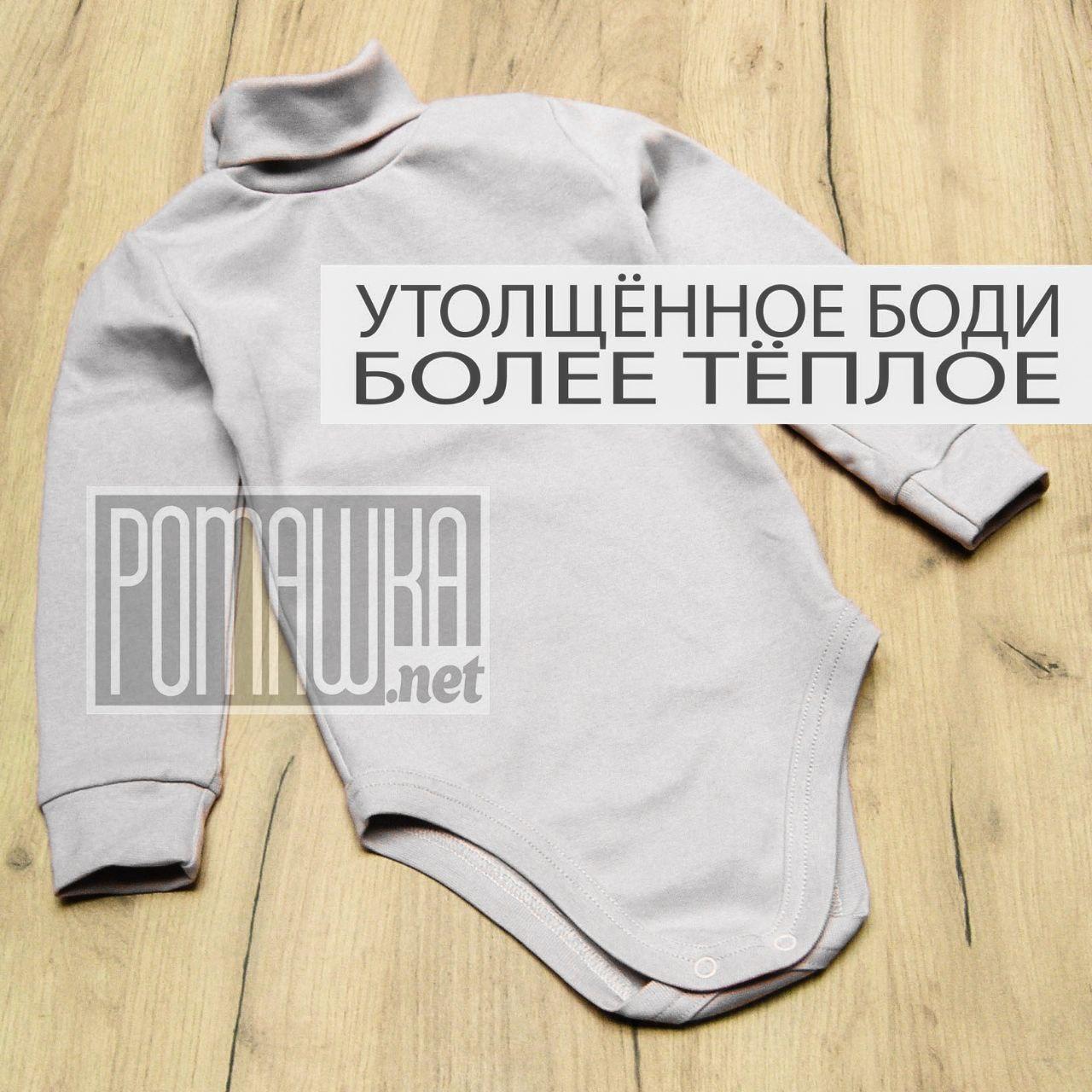 Теплий дитячий боді гольф р 92 1-1,5 року з горлом для дітей начіс байка фліс ФУТЕР 4588 Сірий