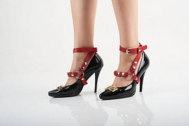 Бондаж для взуття, червоний