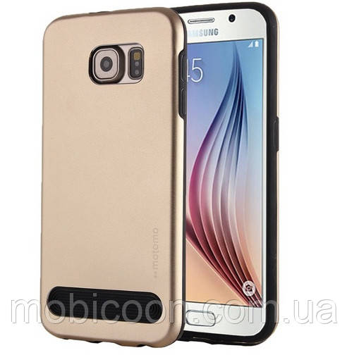 Чохол Motomo Schock Proof Metal+TPU для Samsung Galaxy S6 G920F/G920D Dual Gold