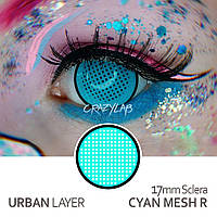Контактные цветные линзы Urban Layer 17mm Sclera Cyan Mesh R