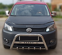 Кенгурятник WT003M нерж Volkswagen Caddy 2010-