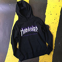 Толстовка чёрная Thrasher | худи Трешер | кенгуру трашер XL, 52, Весна/осень