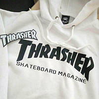 Толстовка белая Thrasher Skateboard | худи Трешер | кенгуру трашер XXL, 54, Весна/осень