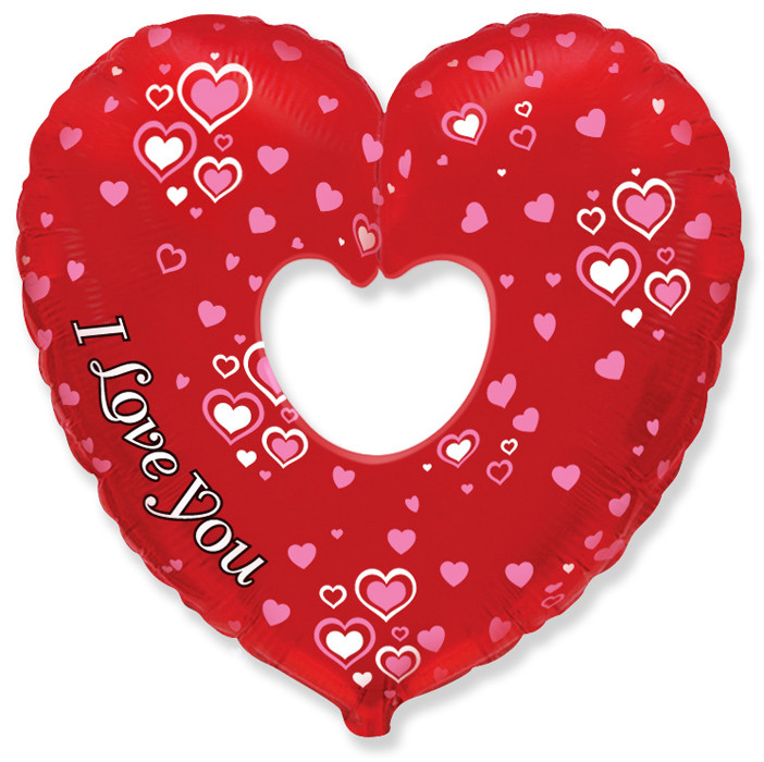 Фольгована міні-куля Серце в серці (Flexmetal)