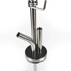Кальян Trumpet Hookah Combi, шахта нержавіюча сталь, висота 60 см на колбі Steamulation Прозора, фото 3