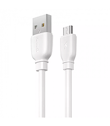 Кабель з'єднувальний зарядний Remax USB to Micro-USB 1 м white RC-138m W