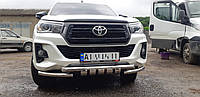 Захист переднього бампера Toyota Hilux (2015-) (подвійна Shark) d60/60