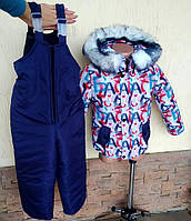 Комбінезон ЗІМА дитячий у червоно-синіх буквах 9283