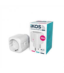 Розумна Smart Wi-Fi розетка-таймер IKOS біла з керуванням через смартфон SMS-01 White 0009-CSS