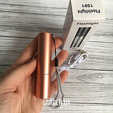 Портативний міні-світлодіодний ліхтарик GARDEN з 3 режимами та фокусом перезаряджуваний рожевий, фото 2