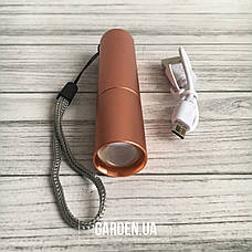 Портативний міні-світлодіодний ліхтарик GARDEN з 3 режимами та фокусом перезаряджуваний рожевий, фото 4