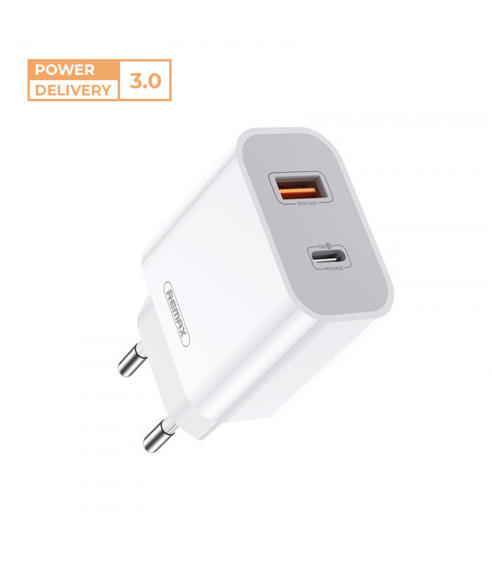 Мережевий зарядний пристрій Remax Surie Series 20 W PD + QC Fast Charger White RP-U68 W