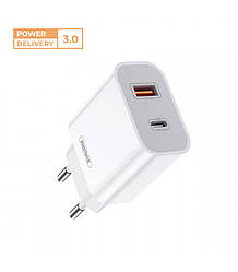 Мережевий зарядний пристрій Remax Surie Series 20 W PD + QC Fast Charger White RP-U68 W