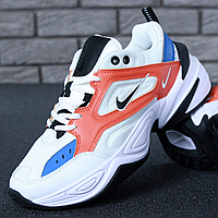 Кроссовки мужские и женские Nike M2K Tekno white red blue / Найк м2к Текно белые красные синие