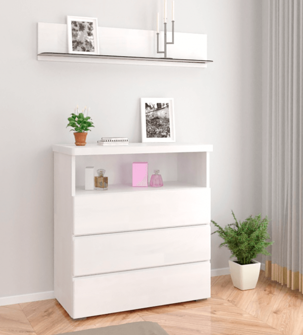 Комод Регіна Arbordrev 3Ш1П сосна — білий, фото 1