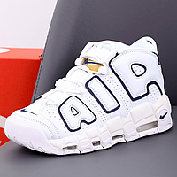 Кроссовки женские и мужские Nike Air More Uptempo white / Найк аир мор Аптемпо белые