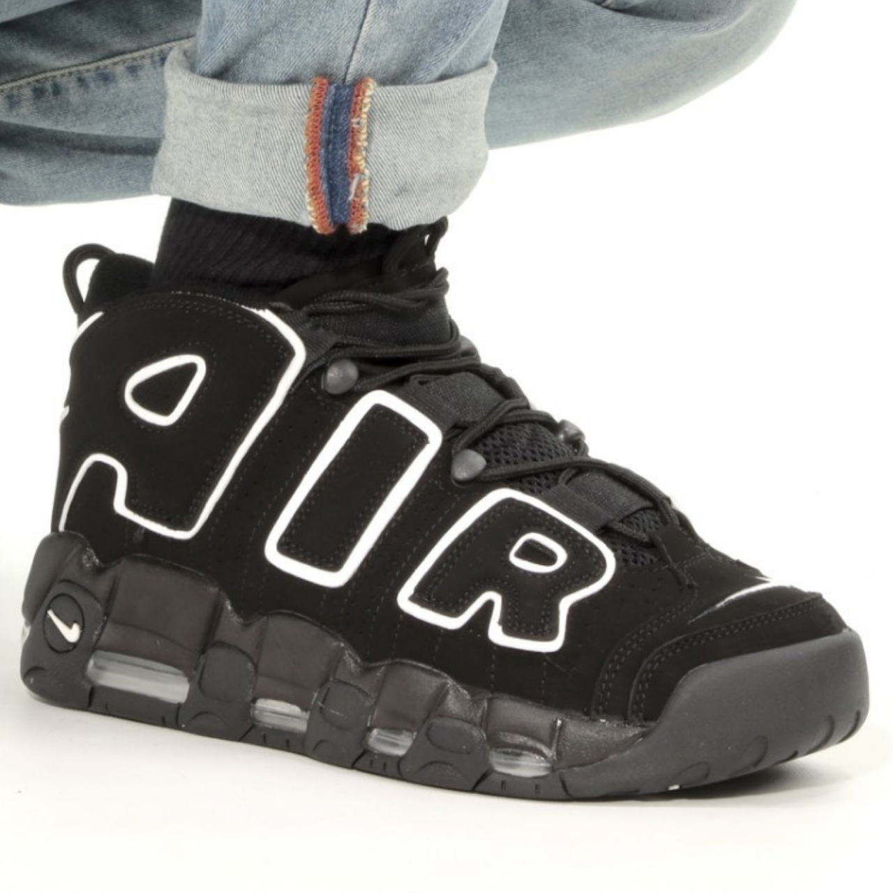 Nike air more black deals
