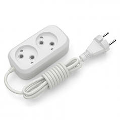 Подовжувач блоковий (ABS) ELECTRUM 2 гнізда 2 м без заземлення C-ES-1782