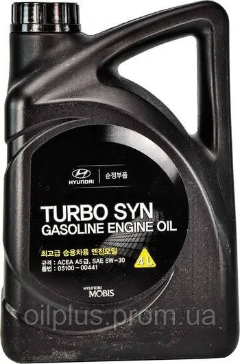 Современное оригинальное масло на основе синтетических компонентов Mobis Hyundai Kia Turbo Syn 5W-30 4 л - фото 1 - id-p1742948576