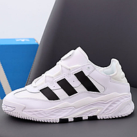 Кроссовки мужские Adidas Niteball white / Адидас Найтбалл белые рефлективные