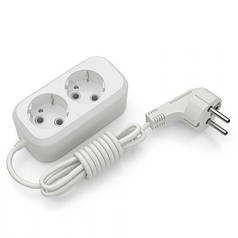 Подовжувач блоковий (ABS) ELECTRUM 2 гнізда 3 м із заземленням C-ES-1788