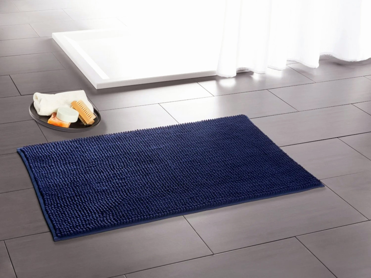 Килимок для ванної кімнати VIVESS 60 х 100 см, мікрофібра, нековзний, фото 1