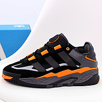 Кроссовки мужские Adidas Niteball black orange / Адидас Найтбалл черные оранжевые рефлективные
