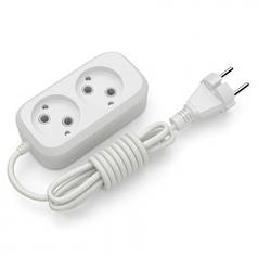 Подовжувач блоковий (ABS) ELECTRUM 2 гнізда 3 м без заземлення C-ES-1783