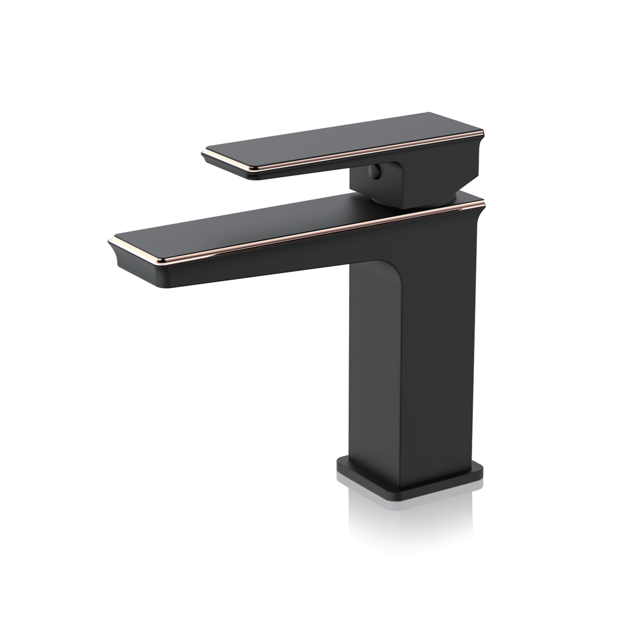 Змішувач для раковини FAOP A1006-6, чорний-золото., фото 1