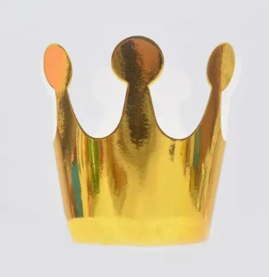 Набір паперових карнавальних  золотистих корон  - 5 шт