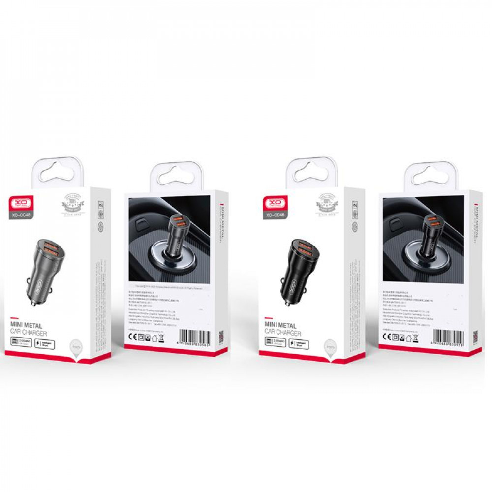 Автомобільний зарядний пристрій для XO CC48 2 USB 2.4 A Smart Metal